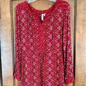 boho-chic dress with long sleeves